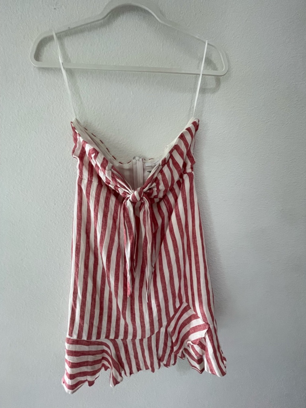 Olivaceous Red and White Striped Summer Dress